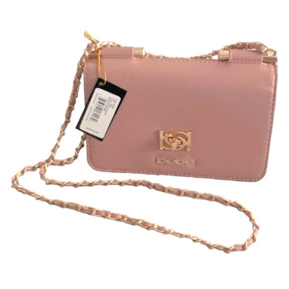 Bebe Alex Crossbody Chain Strap in Dusty Rose‎ - Picture 1 of 4